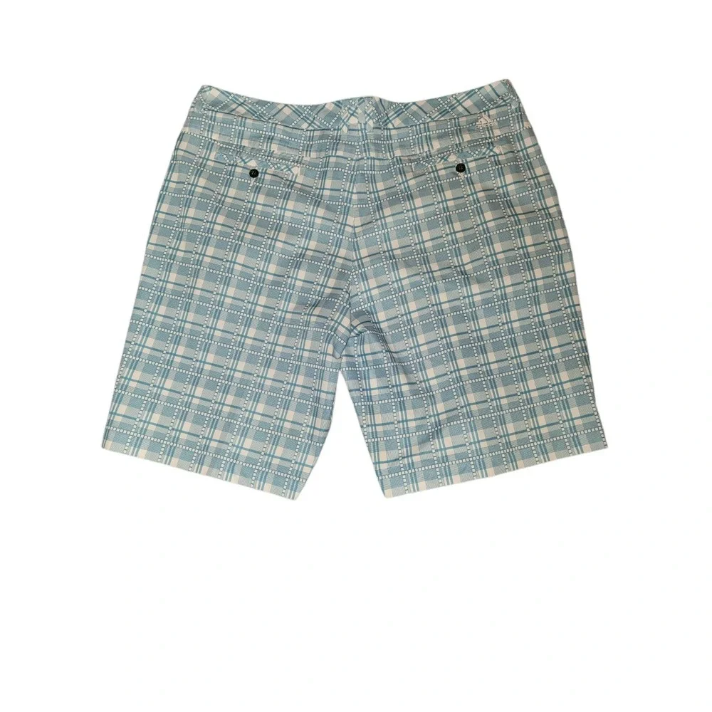 Adidas Climalite Golf Shorts Mens Sz 40 Plaid Grey Blue Athleisure Everyday Tall